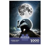 1000 Piece Jigsaws for Teenagers Puzzle Badger Moonlit Forest Teenager Puzzles Relaxing Games Perfect Decoration Birthday And Unique Gifts 38x26cm/1000pcs