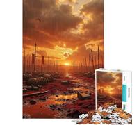 1000 Piece Jigsaws for Teenagers Puzzle Battlefield Aftermath with Red Flags for Birthday, Chrismas Staycation Kill Time Educational Toy Suitable for Ages 14 And Up (38x26cm)