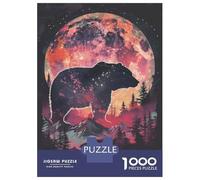 1000 Piece Jigsaws for Teenagers Puzzle Bear Silhouette Galaxy Adult Puzzles Toy Wall Decor A Work of Art Difficult And Challenge 38x26cm/1000pcs