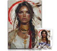 1000 Piece Jigsaws for Teenagers Puzzle Beauty of Indian Tribe Enhance Memory Practical Game for 14+ Puzzle Game Offered (size 38x52cm)