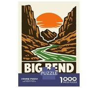 1000 Piece Jigsaws for Teenagers Puzzle Big Bend National Park Poster Jigsaw for Adults Relaxing Games Precision Cutting Difficult And Challenge 38x26cm/1000pcs