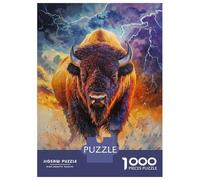 `1000 Piece Jigsaws for Teenagers Puzzle Bison Thunderstorm Majesty-1 Jigsaws for Adults Family Game But Fun And Humorous for Is Ideal As A Gift 70x50cm/1000pcs