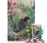 1000 Piece Jigsaws for teenagers Puzzle Black Cat in a Garden Analysis and logic Every Piece is Unique - Challenging Family Fun Game 26x38cm