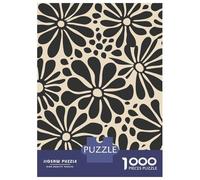 1000 Piece Jigsaws for Teenagers Puzzle Black Daisies Floral Mid Century Jigsaw for Adults Relaxing Games Precision Cutting Difficult And Challenge 70x50cm/1000pcs