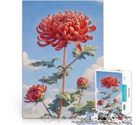1000 Piece Jigsaws for teenagers Puzzle Bloom in Red Chrysanthemum Educational Toys for is ideal as a gift for the whole family 50x70cm