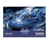 1000 Piece Jigsaws for Teenagers Puzzle Blue Alligator in Water Adult Puzzles Toy Wall Decor A Work of Art Difficult And Challenge 38x26cm/1000pcs