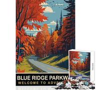 1000 Piece Jigsaws for Teenagers Puzzle Blue Ridge Parkway Shared Interactive Home Fun Time Special Festive Idea (38x26cm)