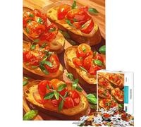 1000 Piece Jigsaws for Teenagers Puzzle Bruschetta with Tomatoes And Basil Practical Game Addictive Toys to Cultivate Patience Great Gifts Tough Challenge (size 50x75cm)