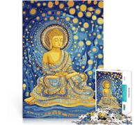 1000 Piece Jigsaws for teenagers Puzzle Buddha Starry Night Meditation Analyse und Logik Wohnkunstdekor52x38cm