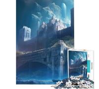 1000 Piece Jigsaws for Teenagers Puzzle Castle Mythology Waterfall Help The Brain Exercise Difficult Challenge Relax Games for Ages 14 And over (50x75cm)