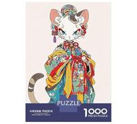 1000 Piece Jigsaws for Teenagers Puzzle Cat Geisha Puzzles for Adults Family Games Wall Art Difficult And Challenge 52x38cm/1000pcs