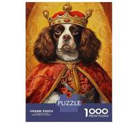 1000 Piece Jigsaws for Teenagers Puzzle Cavalier Dog The King Adult Jigsaw Hands-on Game But Fun And Humorous Parent-child Interaction 52x38cm/1000pcs