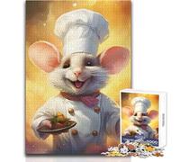 1000 Piece Jigsaws for Teenagers Puzzle Chef Mouse Cooking Educational Games Precision Cutting Anti-Stress Toys Size 38x52cm