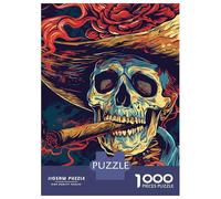 1000 Piece Jigsaws for Teenagers Puzzle Cigar Smoking Skeleton Adult Jigsaw Hands-on Game Pattern Assembly for Is Ideal As A Gift 52x38cm/1000pcs