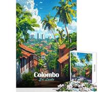 1000 Piece Jigsaws for Teenagers Puzzle Colombo, Sri Lanka Travel Poster Shared Interactive Home Fun Time Special Festive Idea (38x52cm)