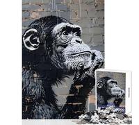 1000 Piece Jigsaws for Teenagers Puzzle Contemplative Chimp Jigsaw 1000 Piece Brain Teaser Game Gifts for Women Men But Fun And Humorous (50x75cm)