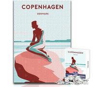 1000 Piece Jigsaws for Teenagers Puzzle Copenhagen Denmark Poster Educational Family Game Difficult Challenge Funny Gift Size 38x26cm