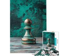 1000 Piece Jigsaws for Teenagers Puzzle Copper Chess Pawn Relax Games for Educational Game Challenge Toy Birthday Gifts Analysis And Logic (Size 38x26cm)