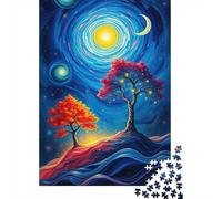 1000 Piece Jigsaws for Teenagers Puzzle Cosmic Tree Landscape-4 Puzzles for Adults Toy Wall Decor Perfect Decoration Difficult And Challenge 38x26cm/1000pcs