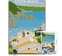 1000 Piece Jigsaws for Teenagers Puzzle Costa Brava Spain Art Educational Family Game Difficult Challenge Funny Gift Size 38x26cm