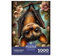 1000 Piece Jigsaws for Teenagers Puzzle Cute Bat Hanging Upside Down Jigsaw for Adults Relaxing Games Precision Cutting Difficult And Challenge 52x38cm/1000pcs