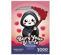 1000 Piece Jigsaws for Teenagers Puzzle Cute Grim Reaper Valentines Day Adult Jigsaw Hands-on Game Pattern Assembly for Is Ideal As A Gift 52x38cm/1000pcs