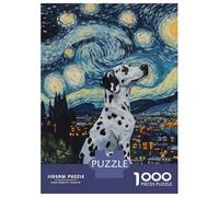 1000 Piece Jigsaws for Teenagers Puzzle Dalmatian Starry Night -1 Puzzle for Adults Brain Teaser Game Birthday Present Parent-child Interaction 52x38cm/1000pcs