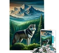 1000 Piece Jigsaws for Teenagers Puzzle Dawn Watcher Wolf Help The Brain Exercise Difficult Challenge Relax Games for Ages 14 And over (50x75cm)