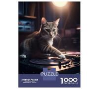 1000 Piece Jigsaws for Teenagers Puzzle Deejay Cat Scratching Club Jigsaw for Adults Relaxing Games Precision Cutting Difficult And Challenge 52x38cm/1000pcs