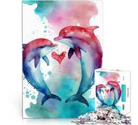 1000 Piece Jigsaws for teenagers Puzzle Dolphin Couple Love Story Familienspaß Verbessern Sie das Gedächtnis52x38cm