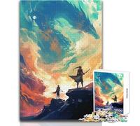 1000 Piece Jigsaws for Teenagers Puzzle Dragon And Warriors Educational Games Precision Cutting Anti-Stress Toys Size 38x52cm