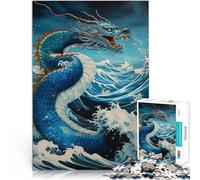 1000 Piece Jigsaws for teenagers Puzzle Dragon Ocean Wave Japanese Schwierig Schwer Verbessern Sie das Gedächtnis52x38cm