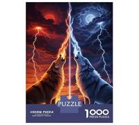 1000 Piece Jigsaws for Teenagers Puzzle Elemental Wolves Howling at The Sky Adult Puzzles Toy Wall Decor A Work of Art Difficult And Challenge 70x50cm/1000pcs