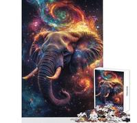 1000 Piece Jigsaws for Teenagers Puzzle Elephant Galaxy Vision- Shared Interactive Home Fun Time Special Festive Idea (38x26cm)