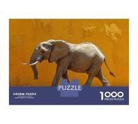 1000 Piece Jigsaws for Teenagers Puzzle Elephant Walking Against Yellow Wall Adult Jigsaw Hands-on Game But Fun And Humorous Parent-child Interaction 38x26cm/1000pcs