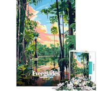 1000 Piece Jigsaws for Teenagers Puzzle Everglades National Park Illustration Toy Intellectual Game Relaxing Games Family Activities Secret Santa Gifts (size 38x52cm)