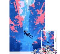 1000 Piece Jigsaws for Teenagers Puzzle Falling Through Cityscape Toy Wall Decor Funny Gift Brain Teaser Game Improving Love between Couples Size 38x52cm