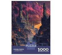1000 Piece Jigsaws for Teenagers Puzzle Fantasy Mountain Ruin Puzzle for Adults Brain Teaser Game Birthday Present Parent-child Interaction 52x38cm/1000pcs