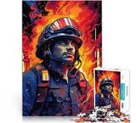 1000 Piece Jigsaws for teenagers Puzzle Firefighter Flame Lernspiele DIY Spielzeug mit passendem Poster und Quizblatt38x26cm