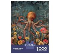 1000 Piece Jigsaws for Teenagers Puzzle Floral Octopus Adult Jigsaw Hands-on Game Pattern Assembly for Is Ideal As A Gift 52x38cm/1000pcs