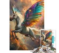 1000 Piece Jigsaws for Teenagers Puzzle Flying Unicorn With Wings Challenging To Complete Perfect Decoration Relaxing Games for And from 14 Years And over (50x75cm)