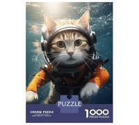 1000 Piece Jigsaws for Teenagers Puzzle Funny Diving Scuba Cat Adult Puzzles Toy Wall Decor A Work of Art Difficult And Challenge 38x26cm/1000pcs