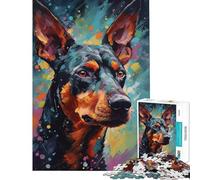 1000 Piece Jigsaws for Teenagers Puzzle German Pinscher Painting Toy Intellectual Game Relaxing Games Family Activities Secret Santa Gifts (size 38x26cm)