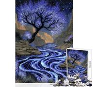 1000 Piece Jigsaws for Teenagers Puzzle Glowing River Through Canyon Landscape Painting Shared Interactive Home Fun Time Special Festive Idea (38x26cm)