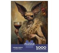 1000 Piece Jigsaws for Teenagers Puzzle Gothic Bat Lady with Wine Adult Jigsaw Hands-on Game Pattern Assembly for Is Ideal As A Gift 52x38cm/1000pcs