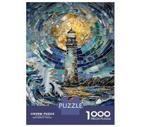 1000 Piece Jigsaws for Teenagers Puzzle Guiding Light Mosaic Art Puzzle for Adults Brain Teaser Game Birthday Present Parent-child Interaction 38x26cm/1000pcs
