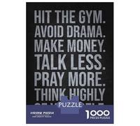 1000 Piece Jigsaws for Teenagers Puzzle Gym, Money, Pray - Success Motivation Jigsaws for Adults Family Game Presents for Women Difficult And Challenge 70x50cm/1000pcs