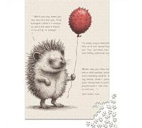1000 Piece Jigsaws for Teenagers Puzzle Hedgehog Balloon Illustration Teenager Puzzles Relaxing Games Perfect Decoration Birthday And Unique Gifts 70x50cm/1000pcs