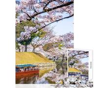 1000 Piece Jigsaws for Teenagers Puzzle Hikone Japan Spring Lake Shared Interactive Home Fun Time Special Festive Idea (38x52cm)