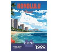1000 Piece Jigsaws for Teenagers Puzzle Honolulu Hawaii Adult Jigsaw Hands-on Game Pattern Assembly for Is Ideal As A Gift 70x50cm/1000pcs